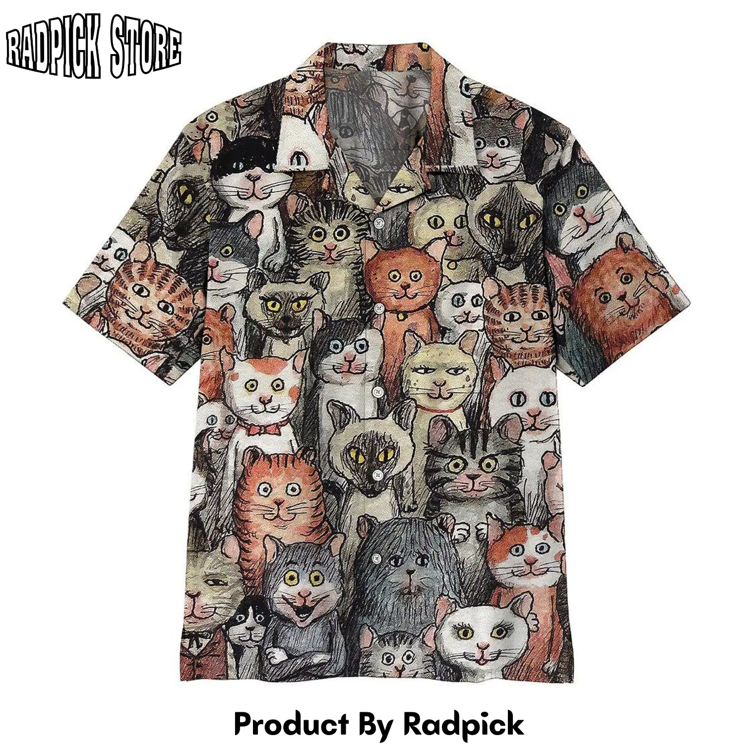 Radpick 3d lots of dark cats hawaii tshirt rp292589